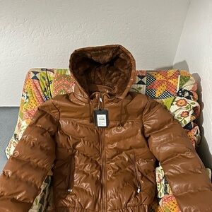 Brown Hooded Puffer Jacket